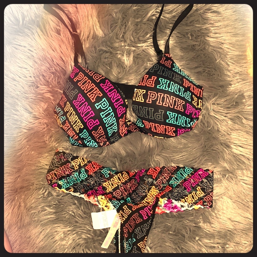 PINK BRA & THONG SET